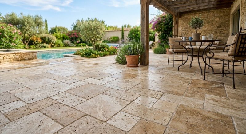 Travertine Paver Assembly